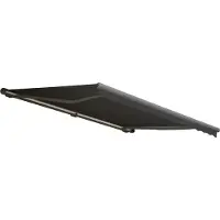 Mendler Elektrische Kassetten-Markise H123, Vollkassette Volant 4,5x3m Polyester Anthrazit, grau