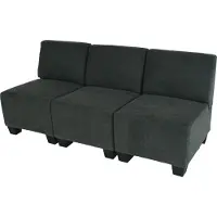 Mendler Modular 3-Sitzer Sofa Couch Moncalieri, Stoff/Textil anthrazit-grau, ohne Armlehnen