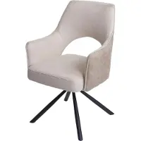 MCW Esszimmerstuhl MCW-K30, Küchenstuhl Lehnstuhl, drehbar Auto-Position, Stoff/Textil MVG creme