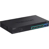 Trendnet TPE-1021WS - Switch - Smart - 8 x 10/100/1000 (PoE+) + 2 x 10/100/1000/SFP - Desktop, an Rack montierbar - PoE+ (130 W)