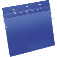 Durable Dokumententaschen mit Drahtbügel, B 297 x H 210 mm (DIN A4 quer), 50 Stück, blau