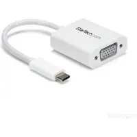 StarTech.com .com USB-C auf VGA Adapter - Weiß, 3.2 Gen 1 (3.1 Gen 1), USB Typ-C, VGA-Ausgang (D-Sub), 1920 x 1200 Pixel