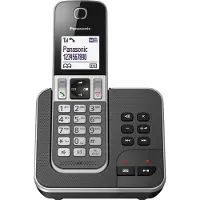 Panasonic KX-TGD320FRG, DECT-Telefon, Kabelgebundenes Mobilteil, Freisprecheinrichtung, 50 Eintragungen, Anrufer-Identifikation, Grau