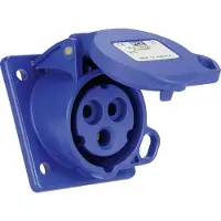 Pce 413-6f66 CEE-Anbausteckdose schräg (62x68mm) 16A 3p 6h IP44/IP54 absperrbar 4136f66