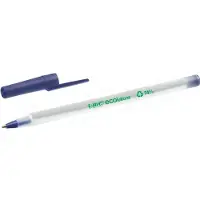 BIC Kugelschreiber mit Kappe ECOlutions Round Stic, 0,4 mm, recycelt, blau, 60 Stck.