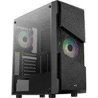 Aerocool Menace Saturn RGB, Midi Tower, PC, Schwarz, ATX, micro ATX, Mini-ITX, Acrylnitril-Butadien-Styrol (ABS), SPCC, Stahl, Multi