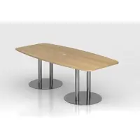 Hjh OFFICE PRO KARAT S 22 C - Karat Eiche mit Säulenfuß/Chrom 220 x 103