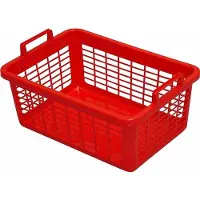 Lockweiler Wäschekorb aus Kunststoff in Farbe rot, 50x35x20 cm, 26 l, eckig
