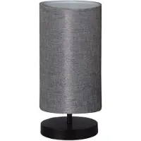Opviq , Hochwertige Tischlampe aus 100% Holz, Grau, 30 cm hoch, 24 x 15 cm Schirm, 150 cm Kabel, E14 Fassung max. 40 W | Elegantes Design für jedes Zuhause.