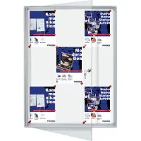 Franken Flachschaukasten 79x98x3.5cm Innenbereich magnetisch Flügeltuer Alu