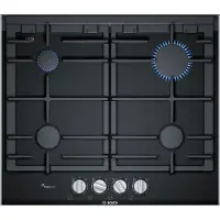 Bosch Serie 8 PRP6A6B70D, Schwarz, Integriert, 60 cm, Gaskochfeld, Glaskeramik, 4 Zone(n)