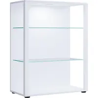 VCM Standvitrine "Holz Glas Stand Vitrine Sammelvitrine Glasol L", weiß, B:70cm T:35cm, Obermaterial: 100% Holz Wood., Schränke, Standvitrine