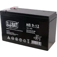 MEGABAT MB 9-12, Plombierte Bleisäure (VRLA), 12 V, 5 Stück(e), Schwarz, 9 Ah, 2,2 kg