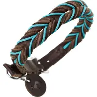 Hunter - Dogcollar Solid Education Cord M (55), dark brown/turquoise - (69323)