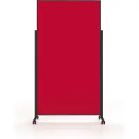 MAGNETOPLAN mobile Moderationstafel VarioPin Black, Hoch-/Querformat, 2-seitig nutzbar, B 1000 x H 1800 mm, Filz/Aluminium, rot/schwarz