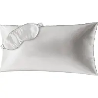 Ailoria BEAUTY SLEEP SET Silk Zipper Pillowcase (40x80) (white) with eye mask