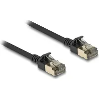 DeLOCK RJ45 Netzwerkkabel Cat.8.1 F/FTP Slim Pro 1 m schwarz, 1 m, Cat8.1, F/FTP (FFTP), RJ-45, RJ-45, Schwarz