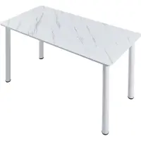 En.casa Esstisch ’Tammela’ für 4 Personen 120 x 60 cm Stahlbeine Marmor-Optik, weiß