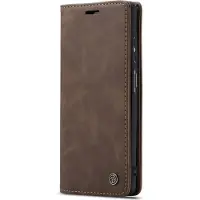 König Design Hülle Handy Schutz für Huawei P smart 2021 Case Flip Cover Tasche Etuis Braun