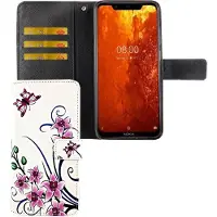 König Design Hülle Handy Schutz für Nokia 8.1 Case Cover Tasche Wallet Etui Handyhülle Bumper