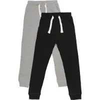 Minymo Jogginghosen - 2er-Pack - Schwarz/Grau Meliert - - 10 Jahre (140) - Jogginghosen