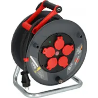 Brennenstuhl 9232400100, Schwarz, Rot, Kunststoff, 5 AC-Ausgänge, Gerade, 40 m, IP44