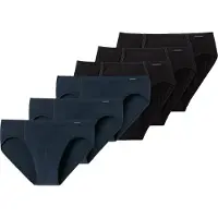 Schiesser Slip "Slip 6er Pack", Herren, Gr. XL, schwarz (schwarz, blau), Obermaterial: 95% Baumwolle CO. 5% Elasthan EL., Unterhosen Slip