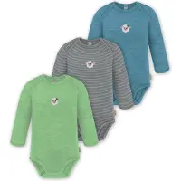 Normani 3er Pack Baby Merino Body Langarm „Auckland" - 9375