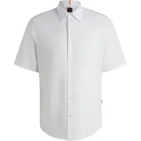 BOSS für Herren. 50537332 Regular Fit Baumwoll-Oxford-Hemd weiß (XXL), Lässig, Baumwolle, Kurzarm