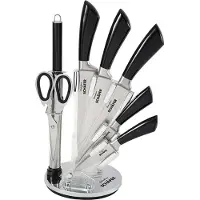 Neuetischkultur Messerblock 8 teiliges Set Metallic Black