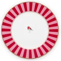 Pip studio Teller Love Birds Stripes Red Pink 17 cm (6er Set)
