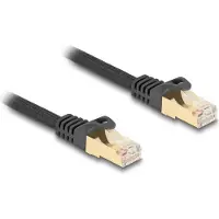 DeLOCK RJ45 Netzwerkkabel mit Geflechtmantel Cat.6A S/FTP Stecker zu Stecker 10 m schwarz, 10 m, Cat6a, S/FTP (S-STP), RJ-45, RJ-45, Schwarz