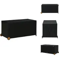 vidaXL Garten-Aufbewahrungsbox Schwarz 120x65x61 cm Poly Rattan - Gartenboxen