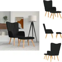vidaXL Relaxsessel mit Hocker Schwarz Stoff - Sessel