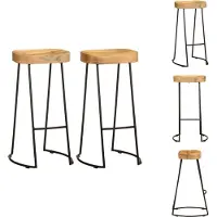 vidaXL Barhocker 2 Stk. Mango Massivholz - Barhocker