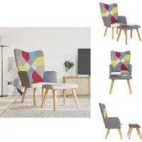 vidaXL Relaxsessel mit Hocker Patchwork Stoff - Sessel