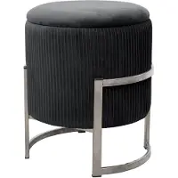 Akord Pouf mit Stauraum Paloma , schwarz , Maße (cm): H: 46 Ø: 40