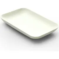 Sier Teller aus Zuckerrohr in Weiss, rechteckig, 120 x 80 x h 15 mm, 40 Stück