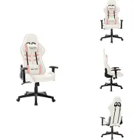vidaXL Gaming-Stuhl Weiß und Rosa Kunstleder - Gaming-Sessel