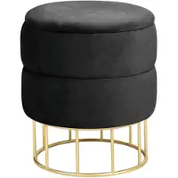 Akord Pouf mit Stauraum Elisa , schwarz Ø: 37