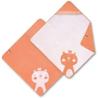 Dyckhoff Kinderfrottierserie 'Kitty' Koralle - Orange (Größe: Kapuzentuch 100 x 100 cm)