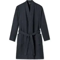 Schiesser Bademantel Kimono Essentials Piqué Herren Baumwolle Anthracite-S