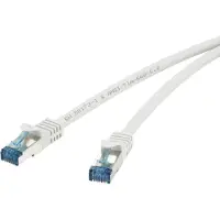 Renkforce RF-4145292 RJ45 Patchkabel CAT 6a S/FTP 10.00 m Grau mit Rastnasenschutz, Flammwidrig 1 St.