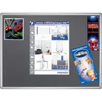 Franken Pinnwandtafel PRO, Filz, Wandmontage im Hoch- & Querformat, Aluminiumrahmen, grau, 1800 x 900 mm