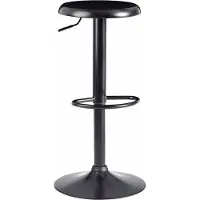 Wohnling Barhocker Schwarz Hocker ohne Lehne 58 - 79 cm Barstuhl Küchenhocker Metall 100kg Design Tresenhocker Drehbar Bistrohocker