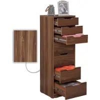 Skye Decor , Flow - Walnut, Kommode, Nussbaum, 100 % MELAMINBESCHICHTETE SPANPLATTEN, 44 x 40 x 130 cm