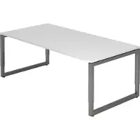 Hjh OFFICE PRO REGO 2E G - 200 x 100 höhenverstellbar Weiß/Graphit