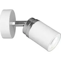 Licht-Erlebnisse Wandleuchte innen Weiß Chrom Metall schwenkbar verstellbar GU10 Wandlampe Leseleuchte Spot Bett Sofa