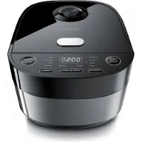 Arendo - Digitaler Reiskocher & Dampfgarer 4L, Multikocher 800W, 4 Liter für bis zu 8 Personen, Schnelle Zubereitung, Warmhaltefunktion, inkl. Dämpfeinsatz, Löffel & Messbecher, Schwarz