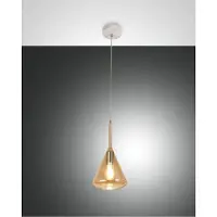 FABAS LUCE Pendelleuchte Tris E27 Ø200mm Bernstein